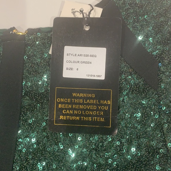 NWT misguided green sequin cut out dress - Picture 4 of 4